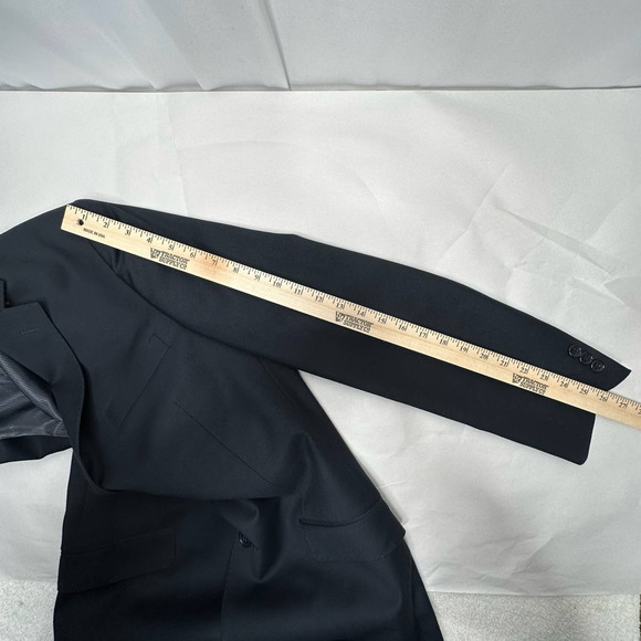 Giorgio Fiorelli Blazer Size 40L Euro Slim AMF Notch Shark No Pleat DARK NAVY - Picture 10 of 16
